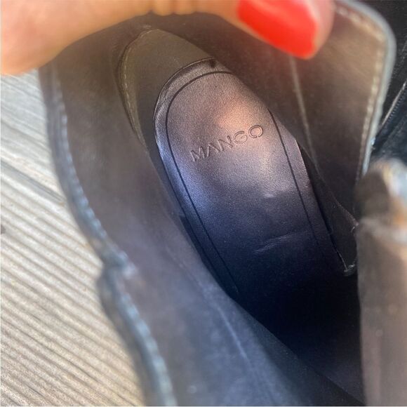 Mango Velvet heel ankle boot black size 7 - Picture 8 of 10